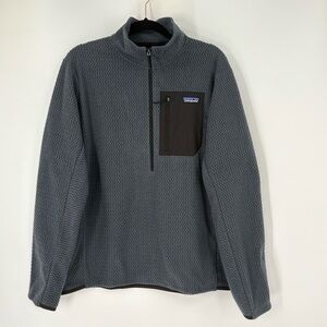 Patagonia Men’s R1 Air Zip-Neck Smolder Blue Size Large